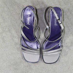 Unlisted Kenneth Cole Size 10 Silver 3" Block Heels